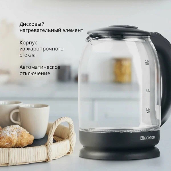 4. Чайник Blackton Bt KT1822G 1,7л 2,2кВт черный