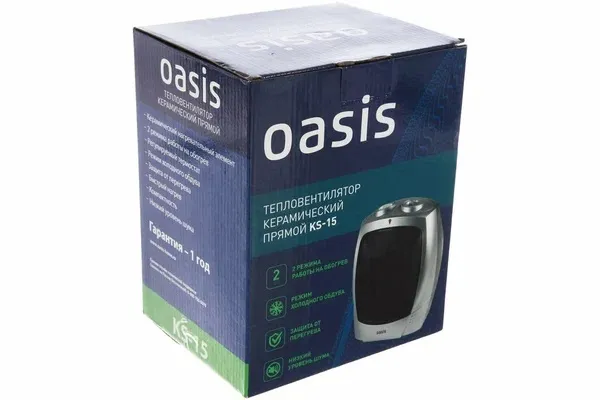 3. Тепловентилятор Oasis KS-15 2кВт,керамич